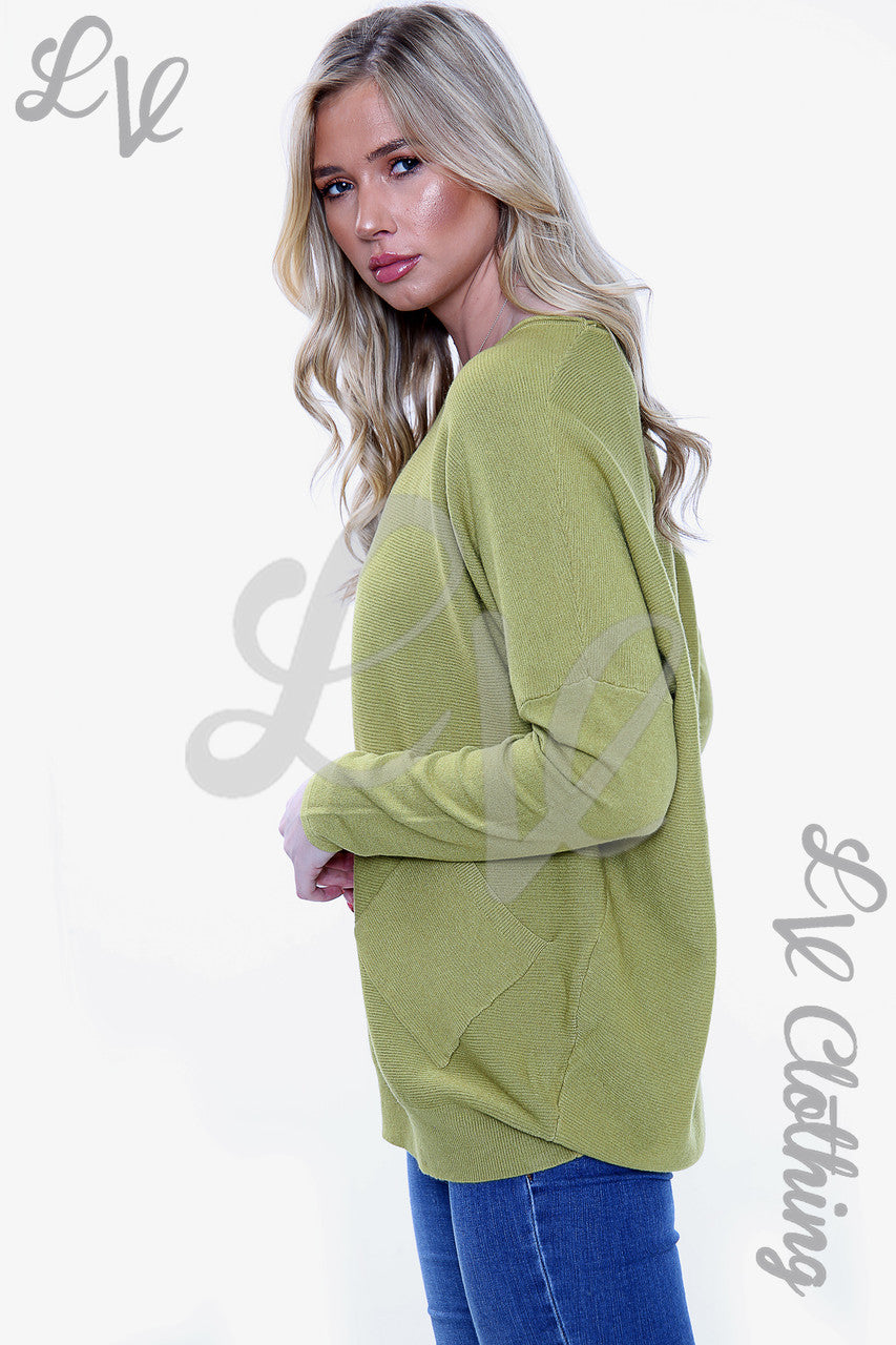 Dames trui met gekruiste rugdetail Chartreuse - Prijs per stuk £20,99