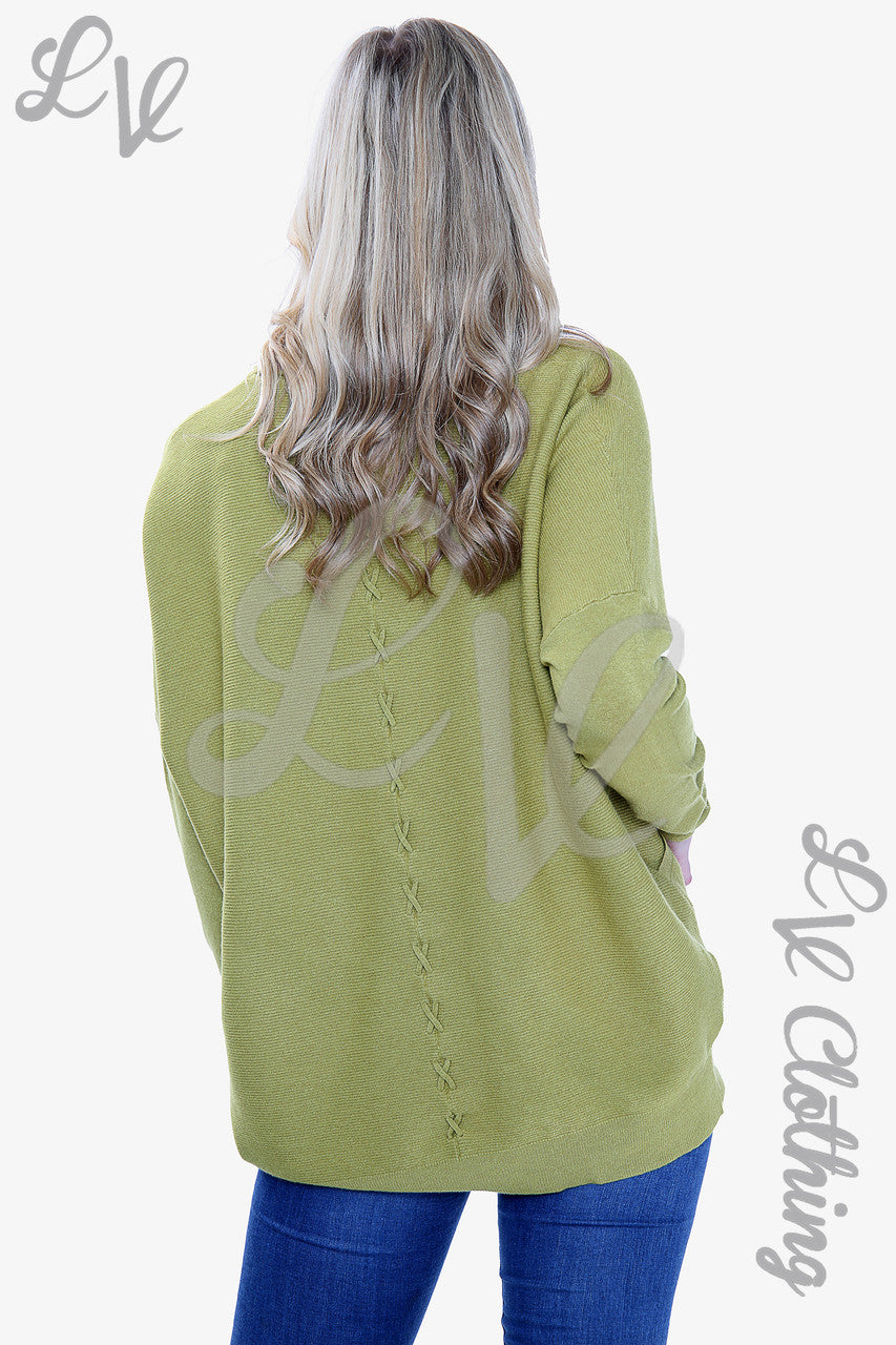 Dames trui met gekruiste rugdetail Chartreuse - Prijs per stuk £20,99