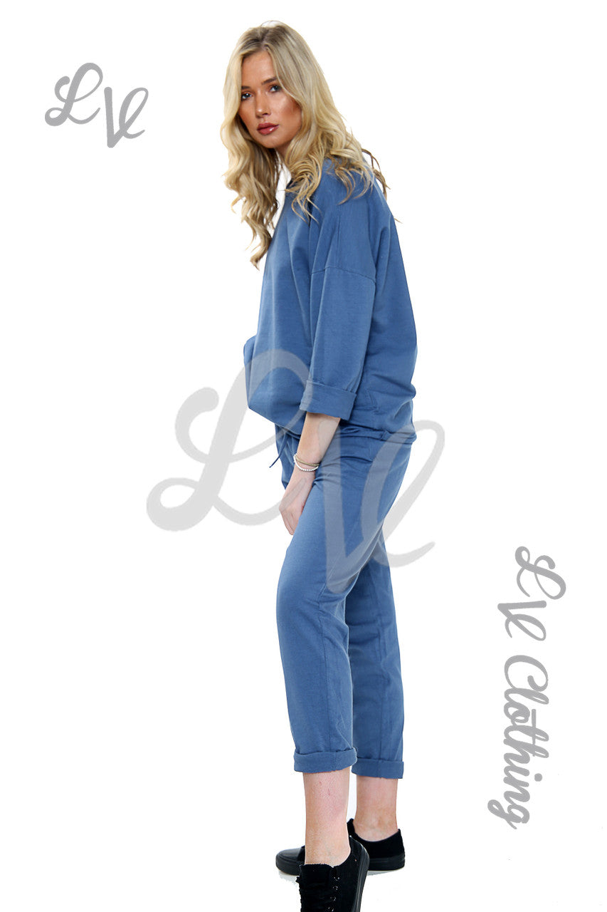 Ladies Plain 2 Piece Co-ord Set Denim Unit Price £17.99