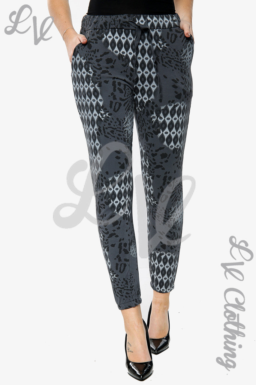 Dames Luipaard Slangenprint Joggingbroek Antraciet Stukprijs € 10,99