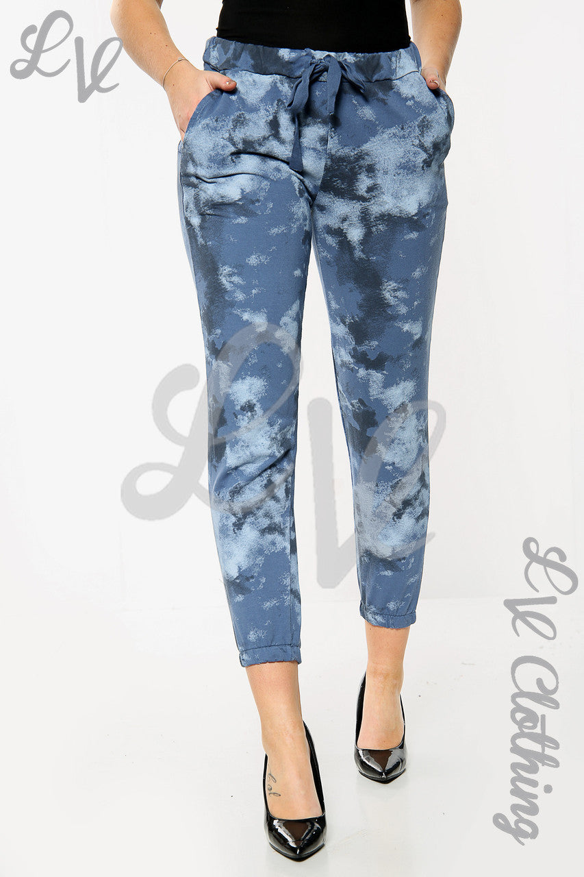 Dames Sky Print Joggingbroek Denim Stukprijs € 10,99