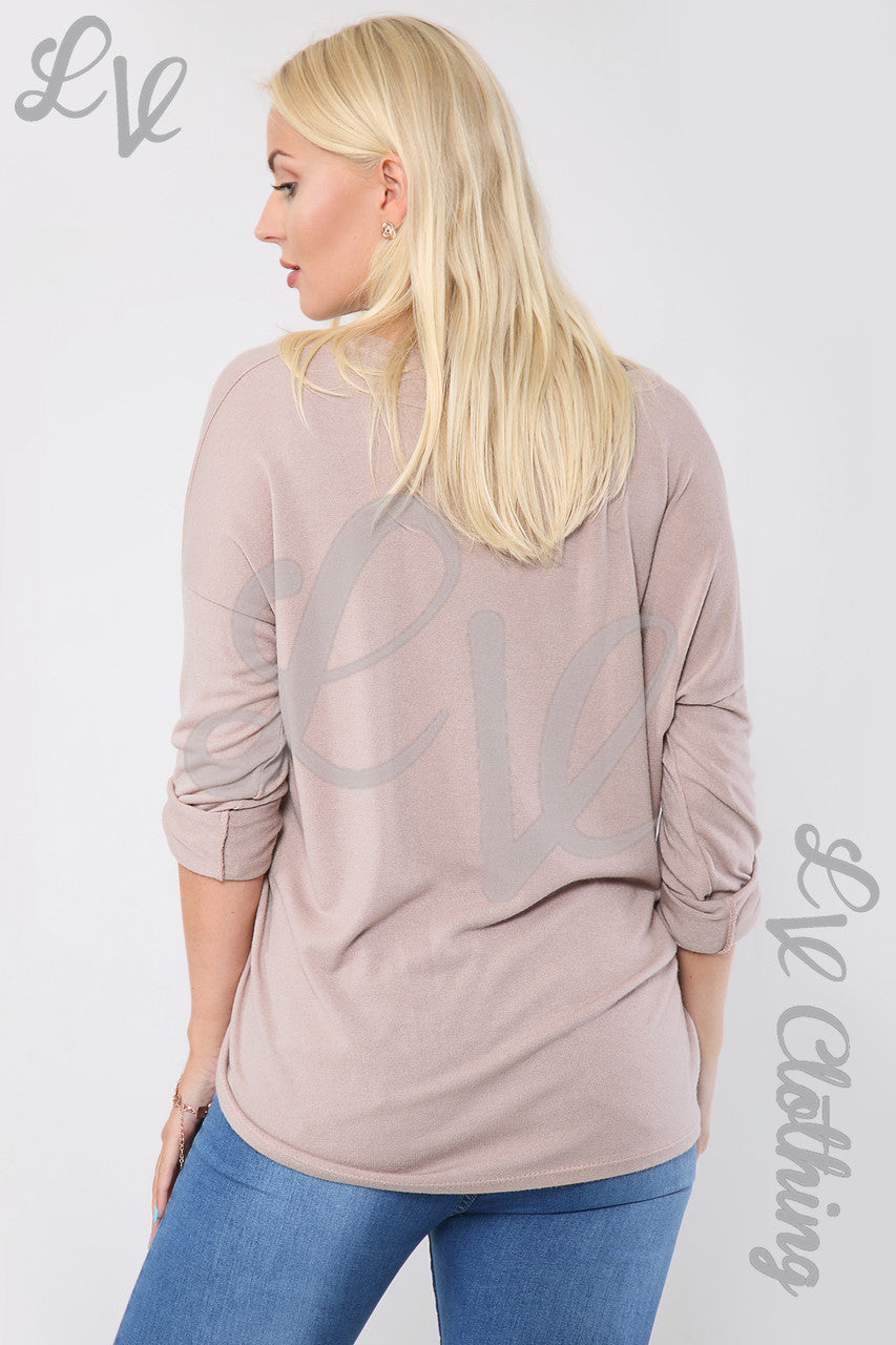 Dames Top Effen Met Enkele Plooistof Roze - Stukprijs €8,99