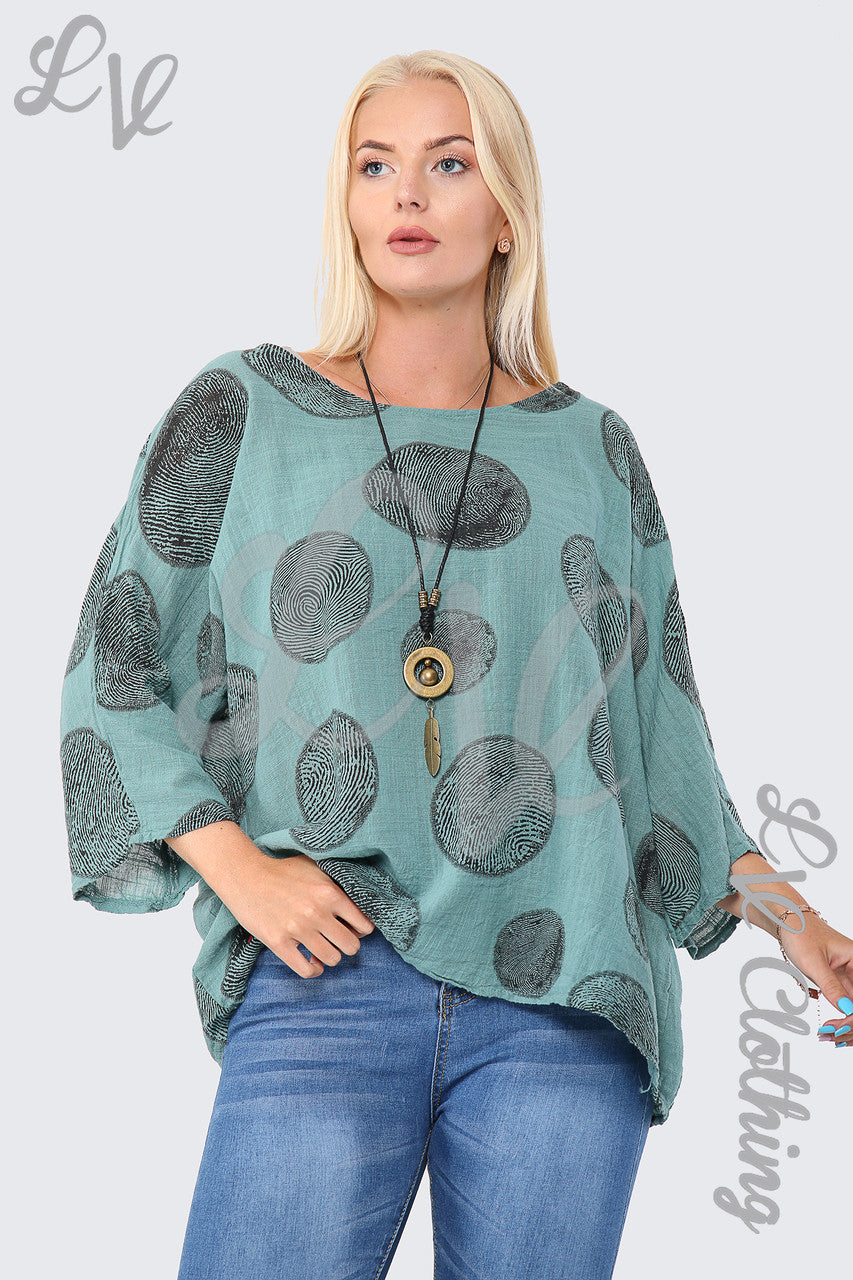 Ladies Tree Root Print Top With Necklace Tiffany - Unit Price £9.99