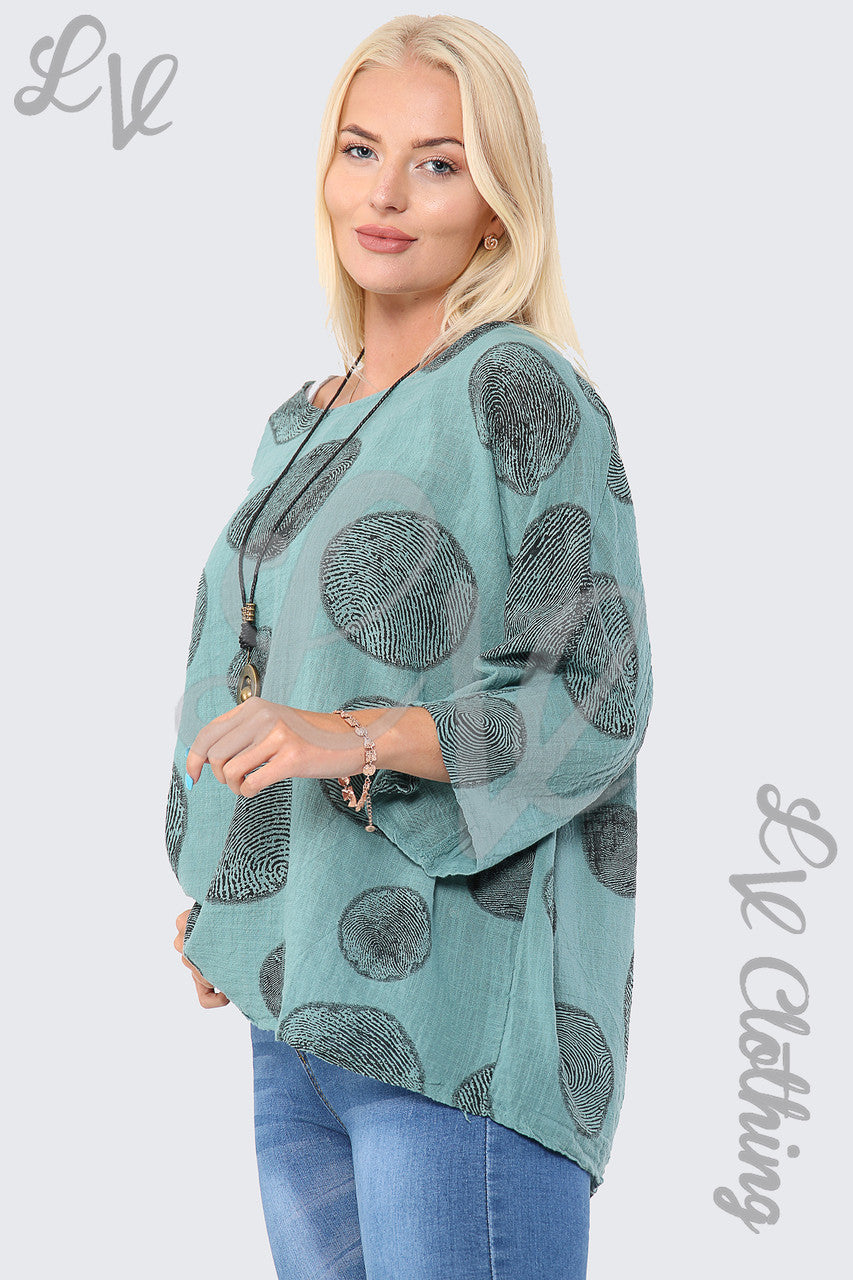 Ladies Tree Root Print Top With Necklace Tiffany - Unit Price £9.99