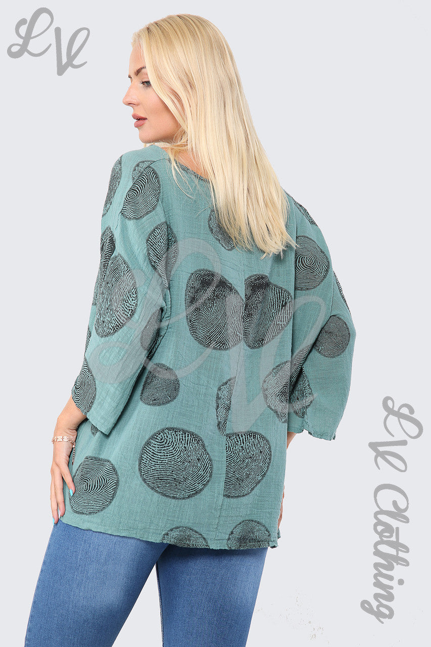 Ladies Tree Root Print Top With Necklace Tiffany - Unit Price £9.99