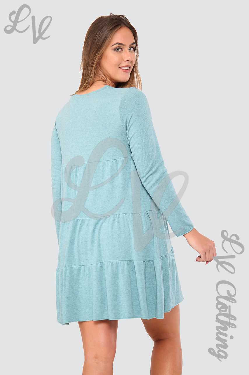 Ladies Simple Swing Dress Teal - Unit Price £10.99