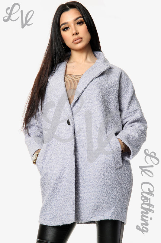 Dames Korter Model Teddybeer Jas Wolmix Zilver Stukprijs €11,99