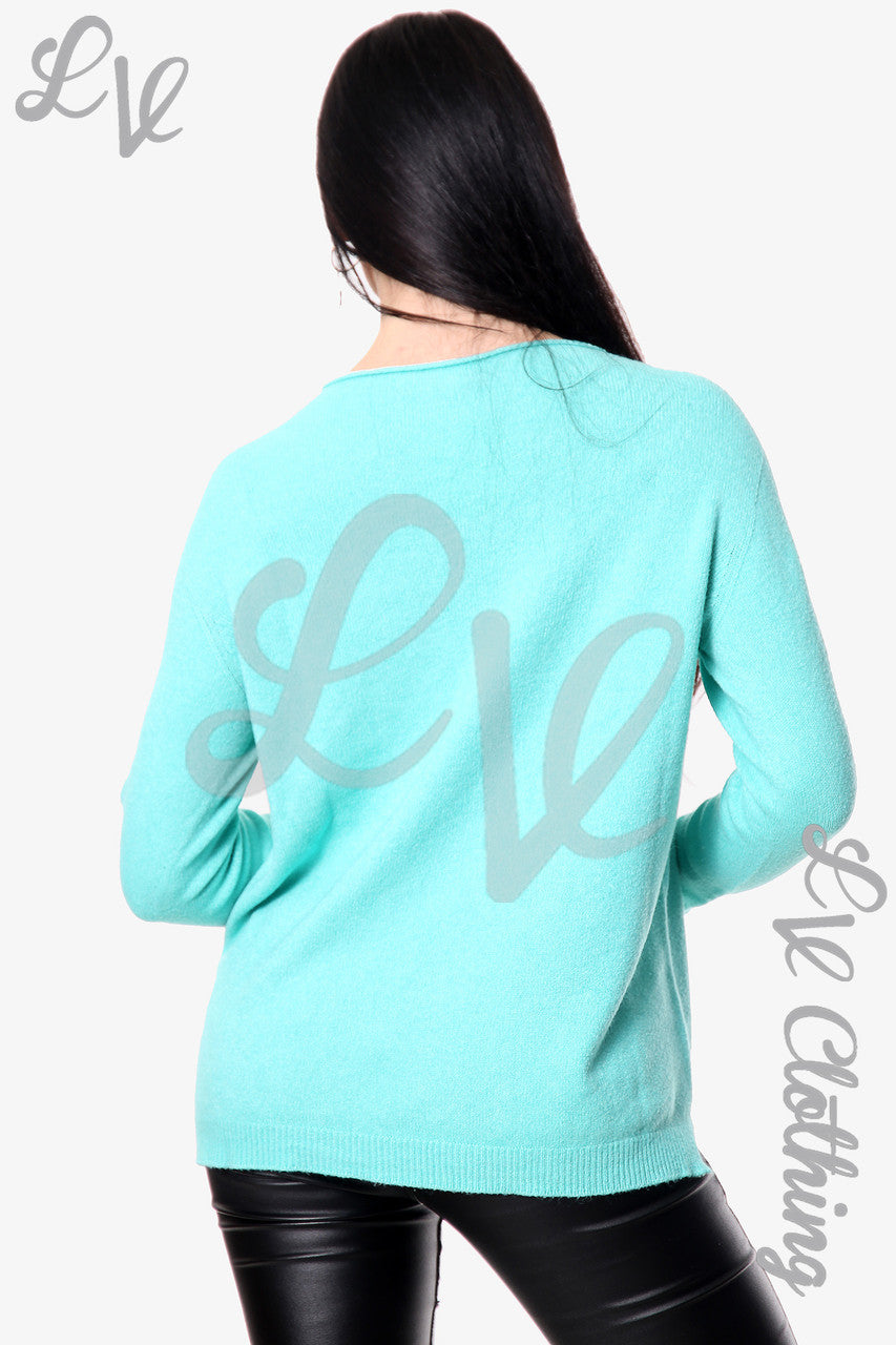 Dames Star Imprint Jumper Top Tiffany - Stukprijs £10,99