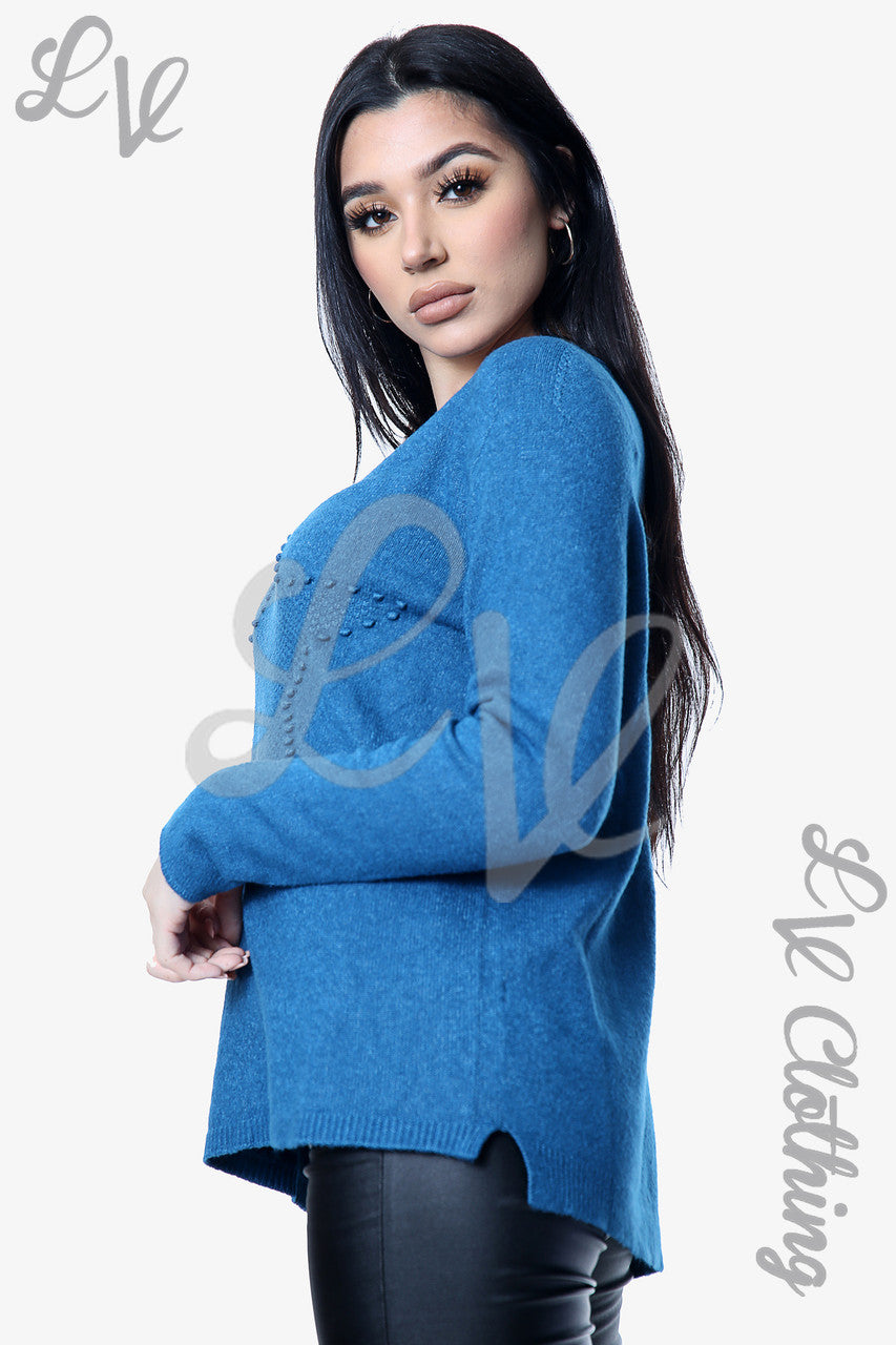 Dames Star Imprint Jumper Top Donkergroen - Prijs per eenheid €20,99