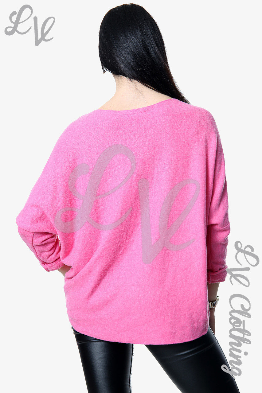 Dames Gebreide Trui met Vlinderprint Cerise Stukprijs € 11,99