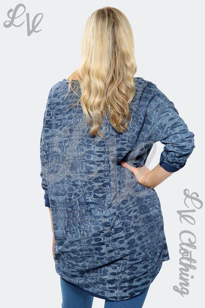 Ladies Snake Print Oversize Sweatshirt Top Denim Unit Price £14.99