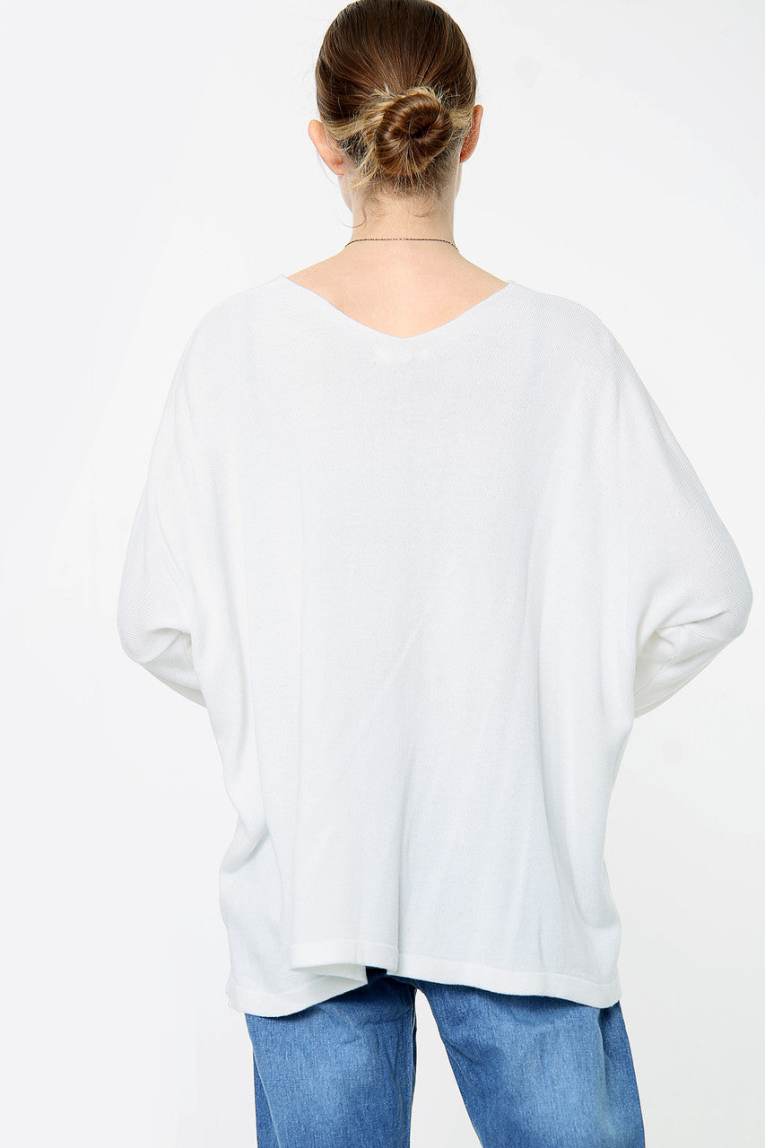 Ladies Love Script Fine Knit Top Cream Unit Price WAS £16.99 NOW £5.99