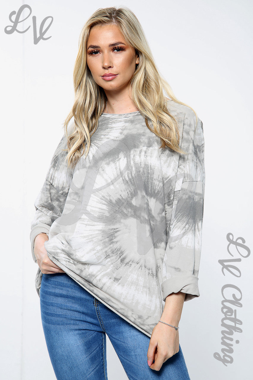 Dames Acid Wash Sweatshirt met print Steen Prijs per eenheid € 10,99