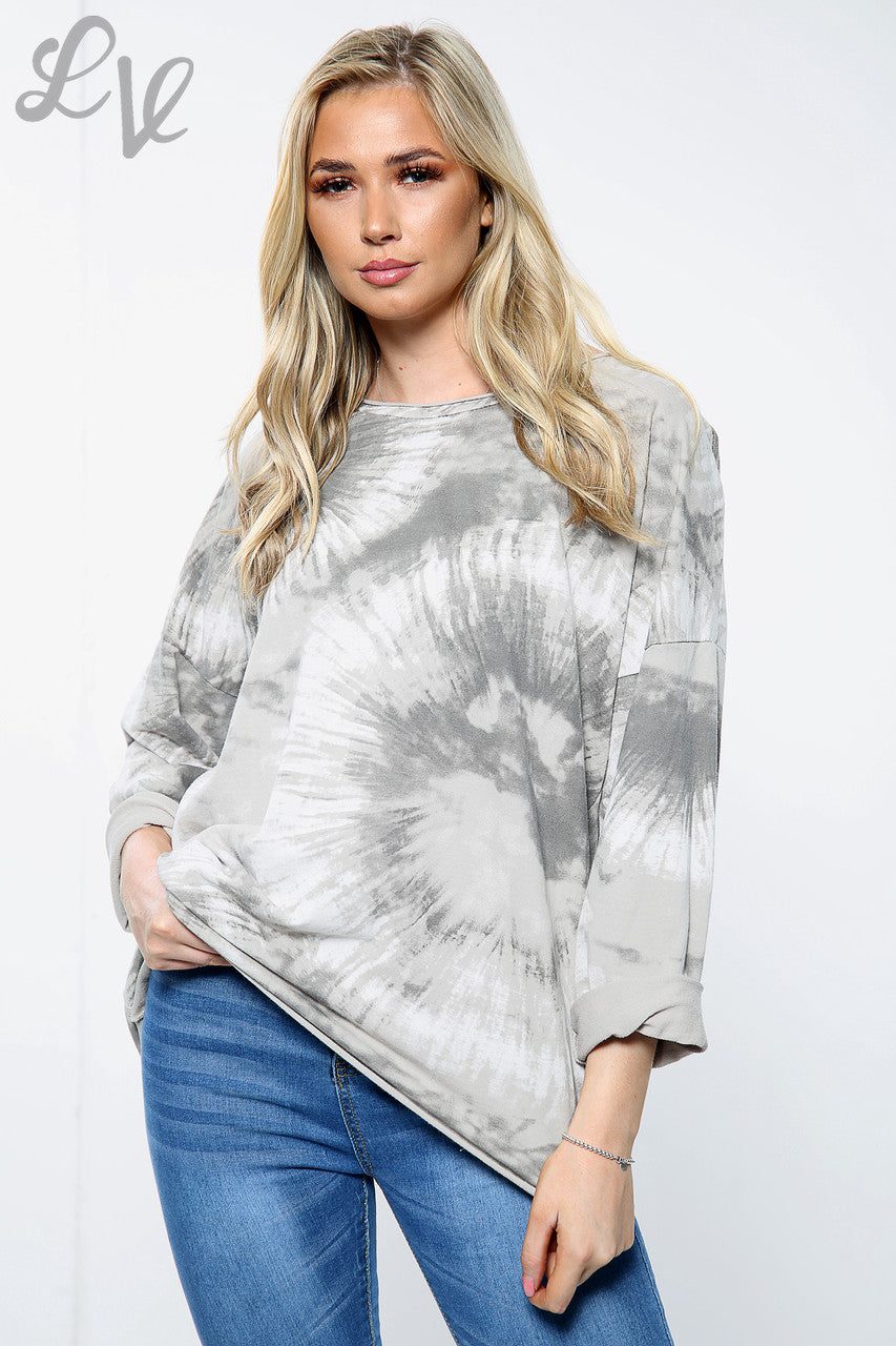 Dames Acid Wash Sweatshirt met print Steen Prijs per eenheid € 10,99