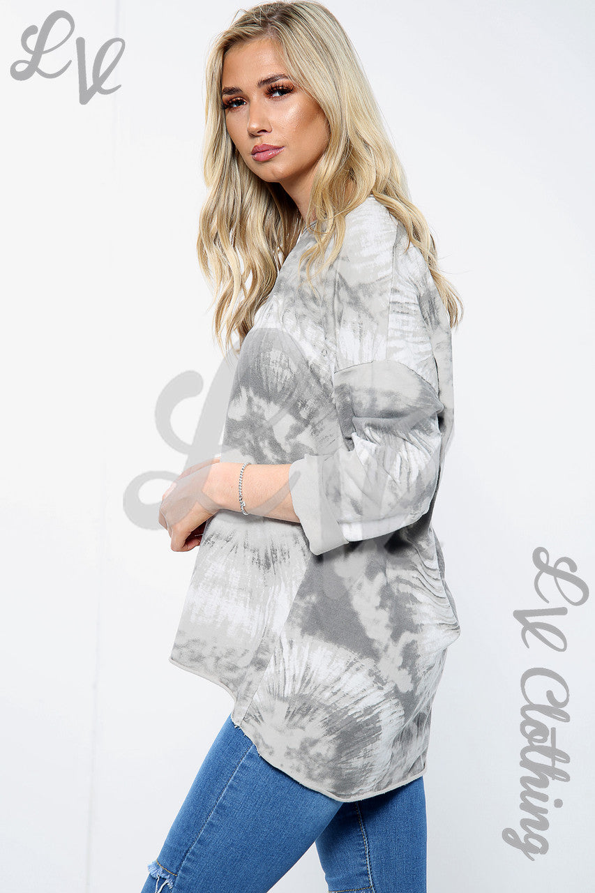 Dames Acid Wash Sweatshirt met print Steen Prijs per eenheid € 10,99