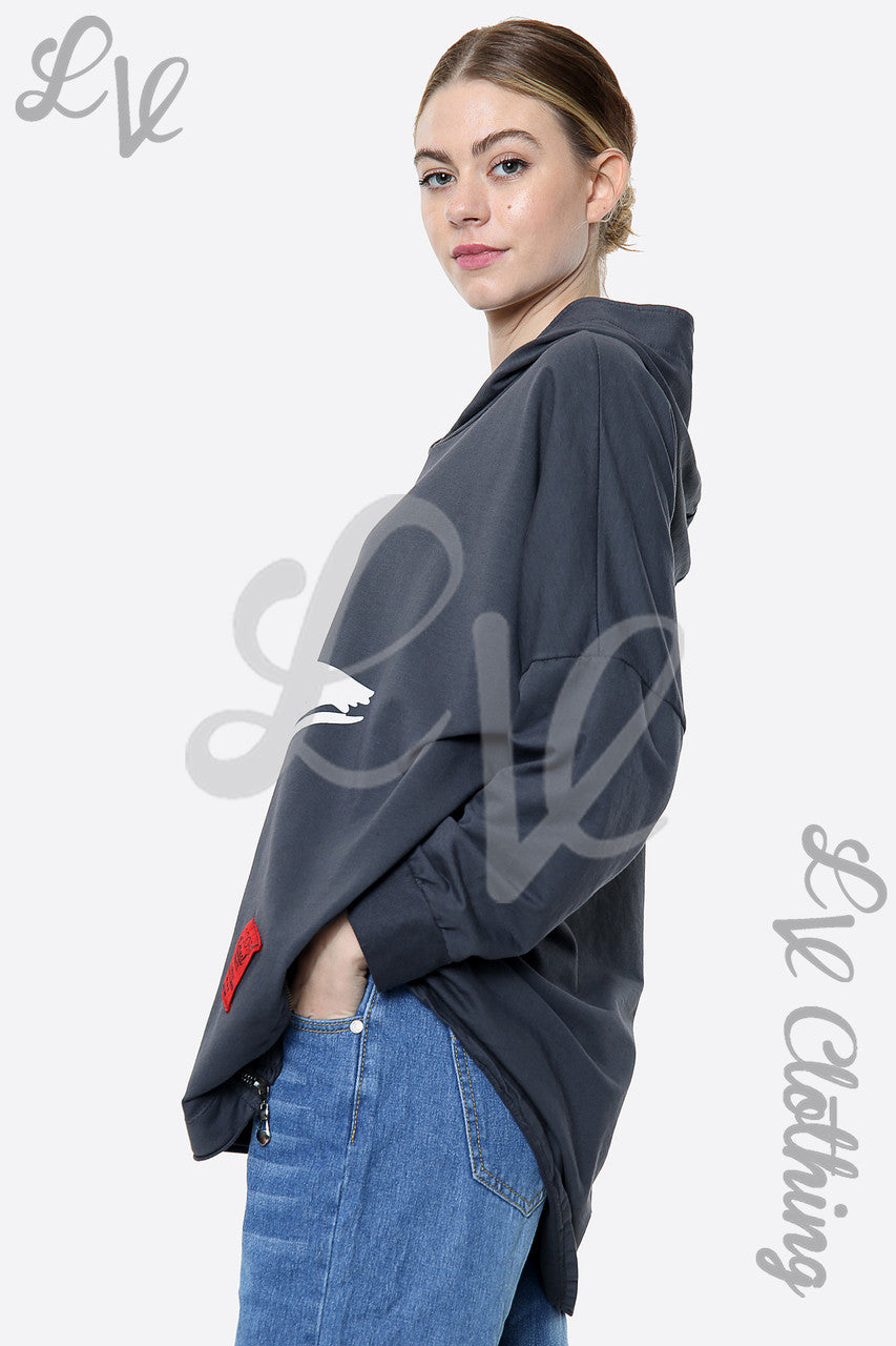Dames Hoodie met Sterrenprint Houtskool Prijs per stuk €15,99