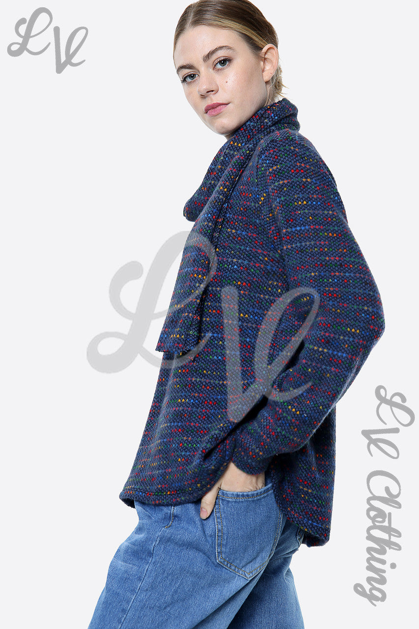 Dames Meerkleurig Gebreid Topje Met Bijpassende Sjaal Denim Prijs Per Stuk £9.99