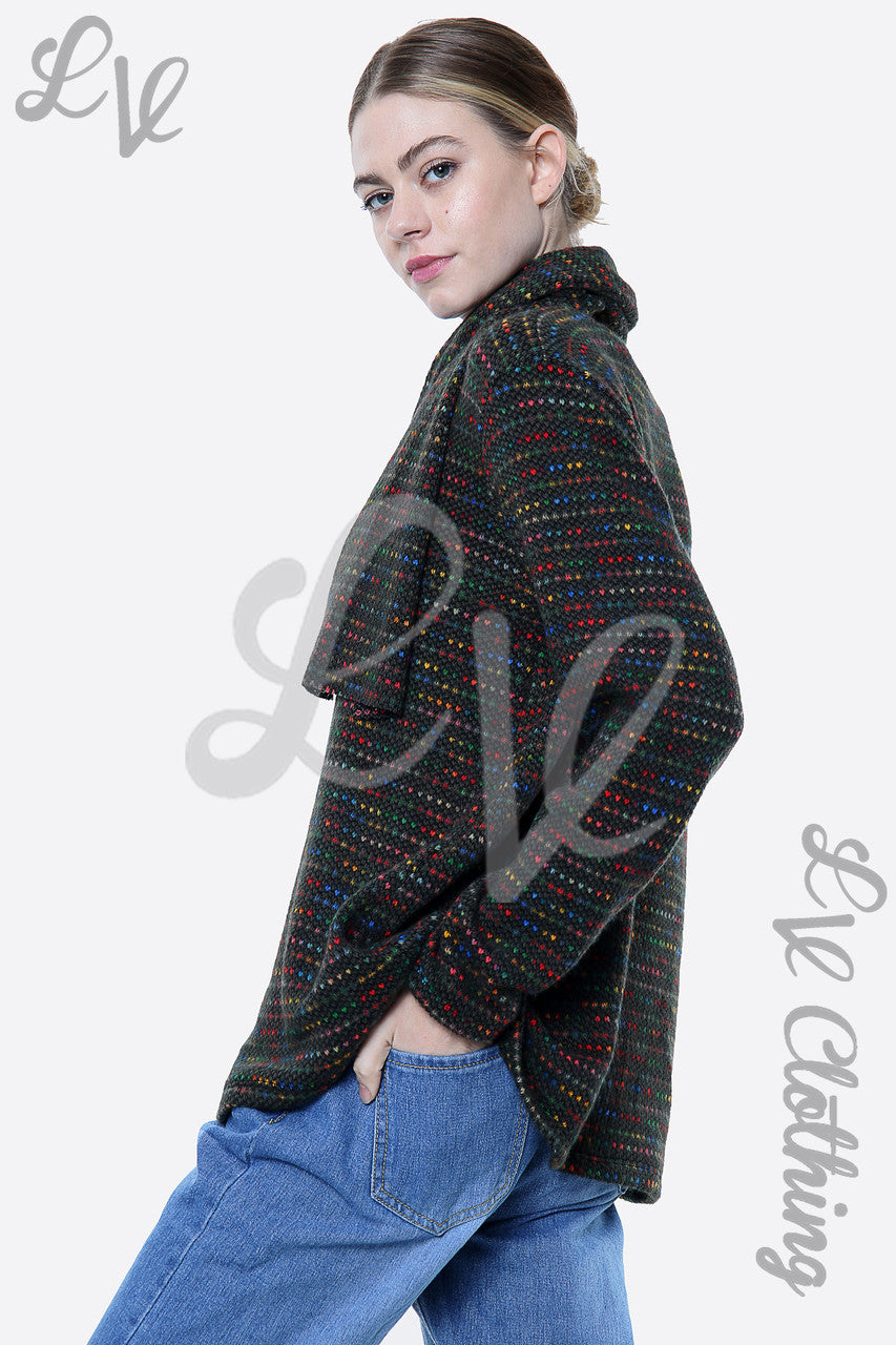 Ladies Multi-coloured Knit Top With Matching Scarf Black Unit Price £10.99