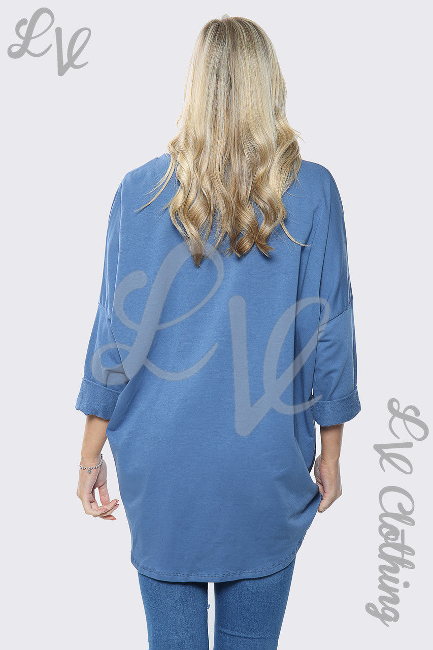 Dames oversized sweatshirt met luipaardprint en denim, prijs per stuk £ 13,99