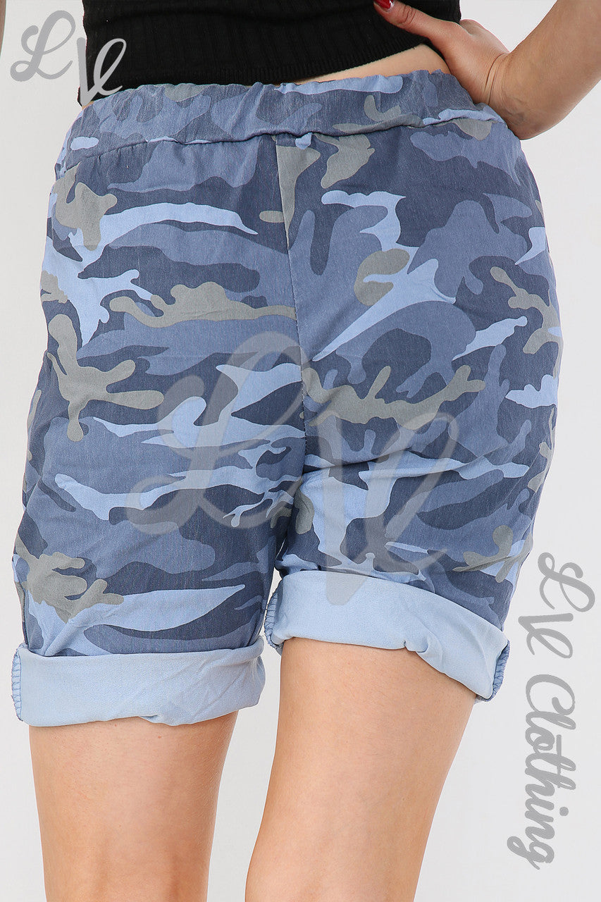 Ladies Camouflage Magic Shorts Denim - Unit Price £7.99