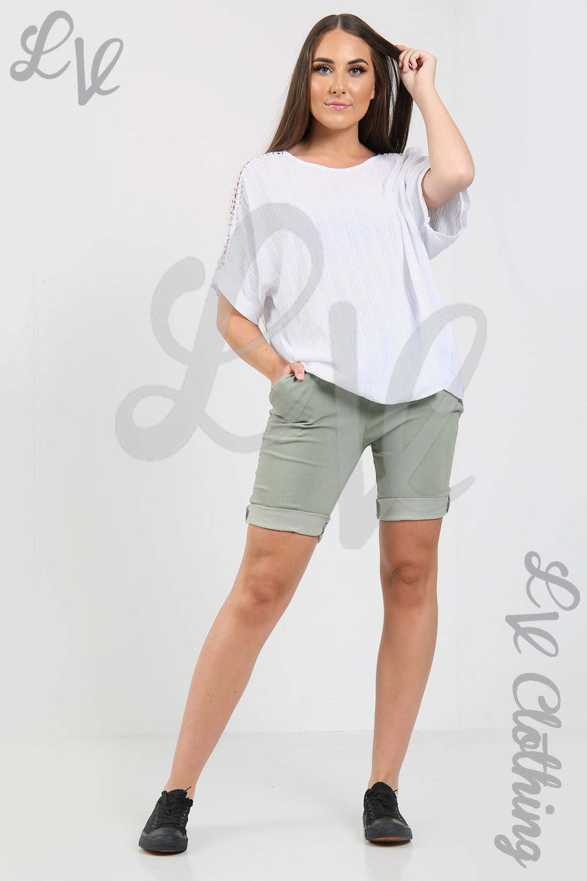 Ladies Magic Shorts Khaki Size 2