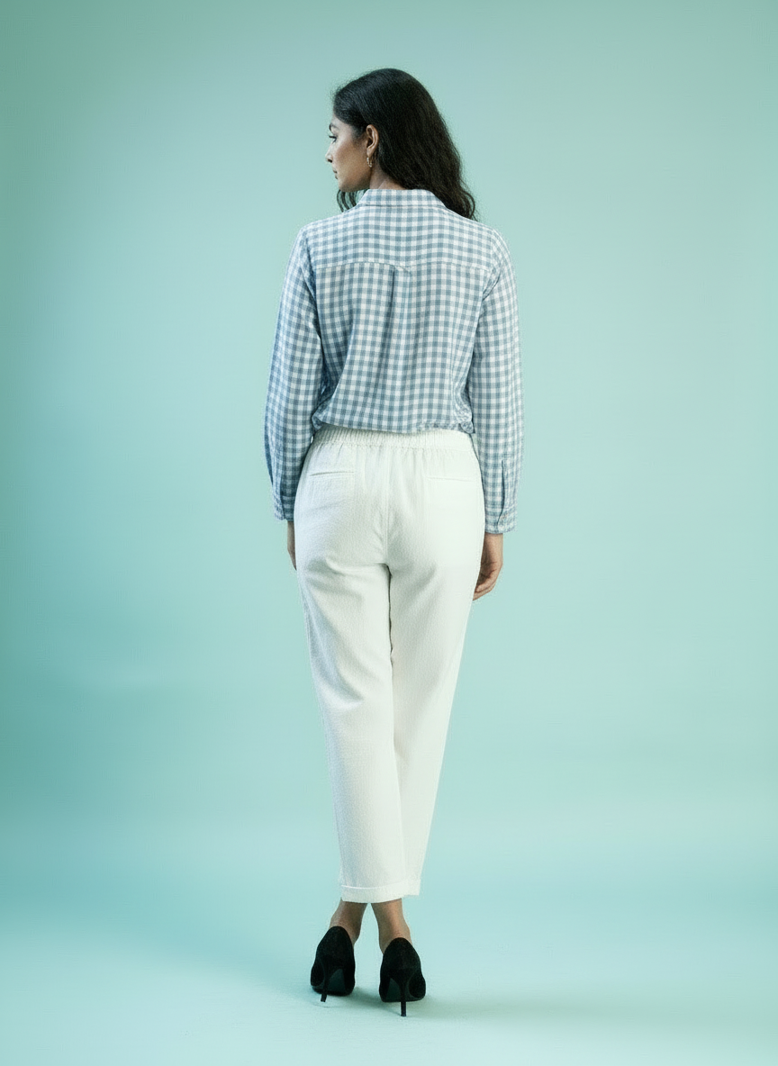 Gingham Relaxed Fit Button-Down Shirt - Sky Blue