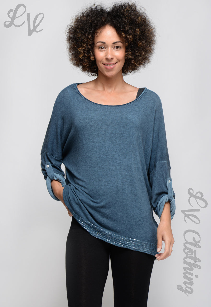 Dames Sequin Zoom Jersey Top (Eén maat 36-42) €13,99