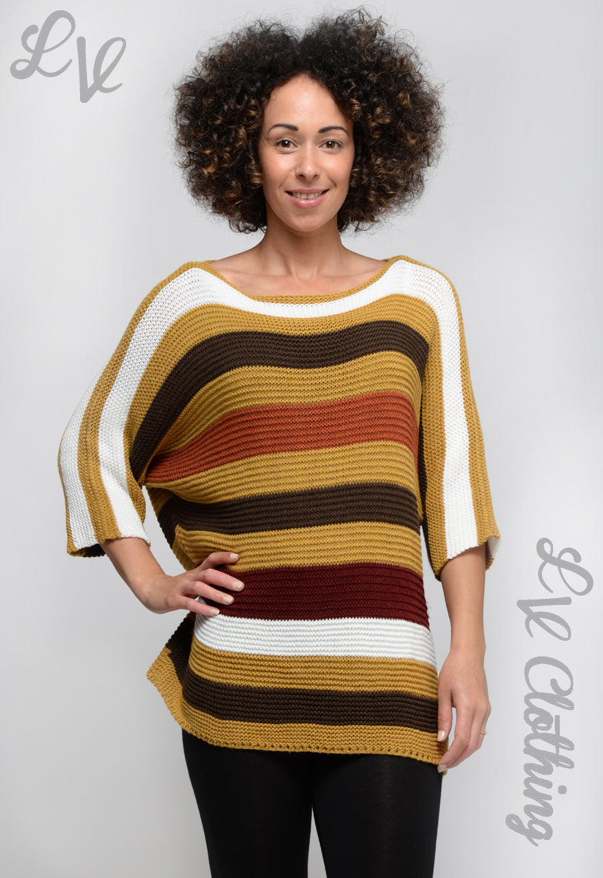 Ladies Knitted Stripe Jumper  (One size 10-14) £8.99