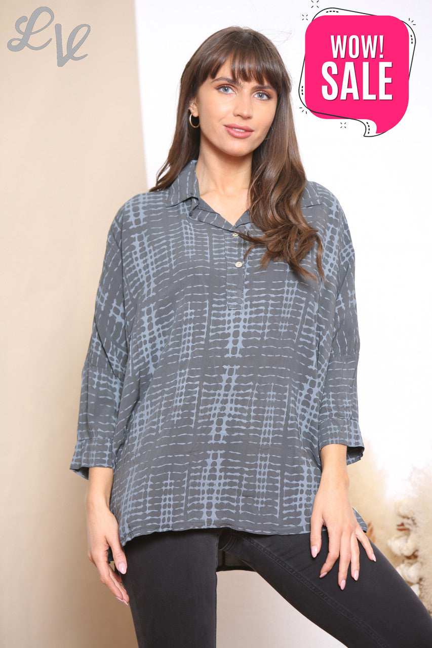 Dames Snake Print Shirt Top Houtskool