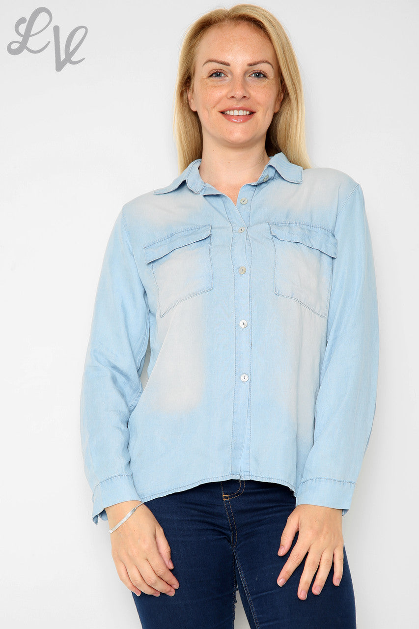 Ladies Denim Look Shirt Denim Unit Price WAS 15.99 NOW £6.99