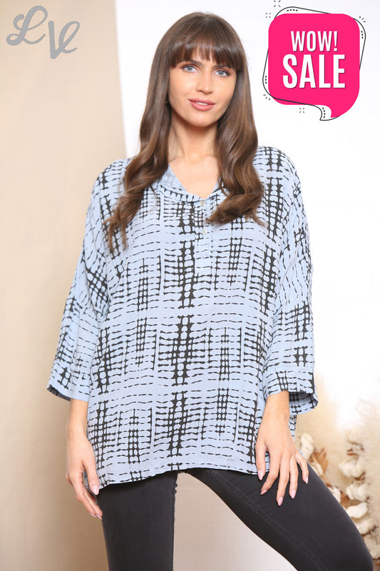 Ladies Snake Print Shirt Top Grey
