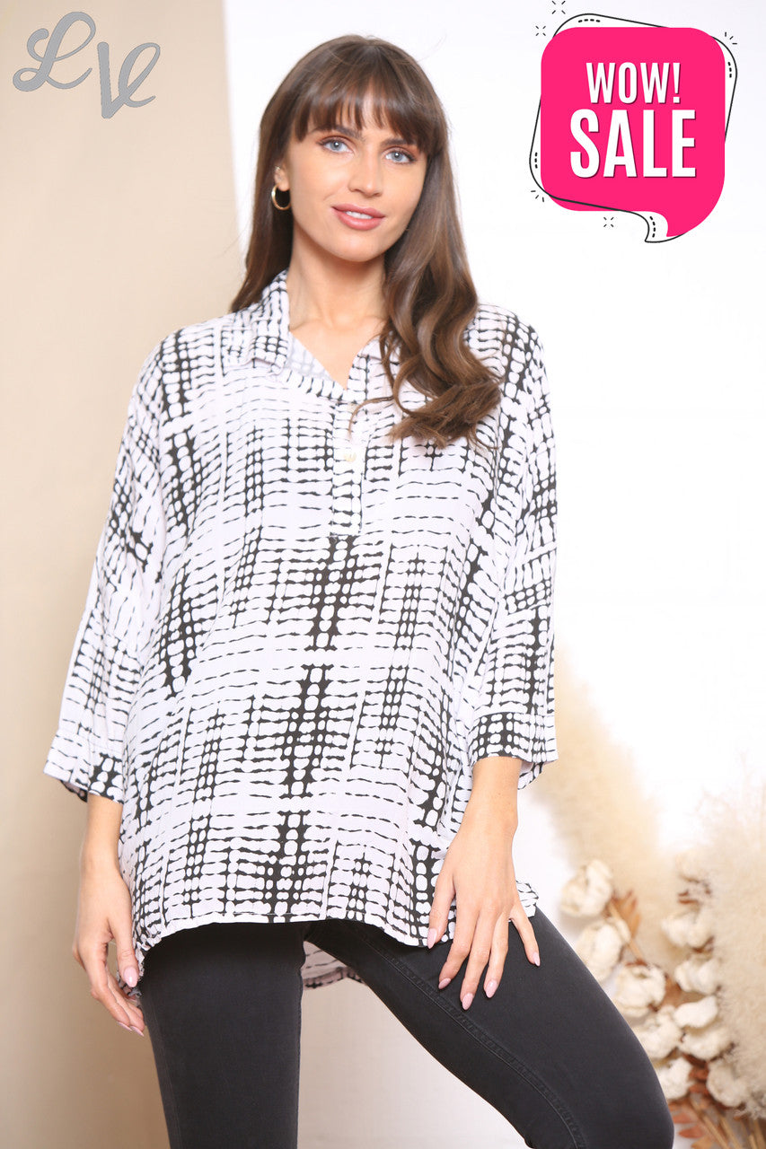 Dames shirt met slangenprint steen