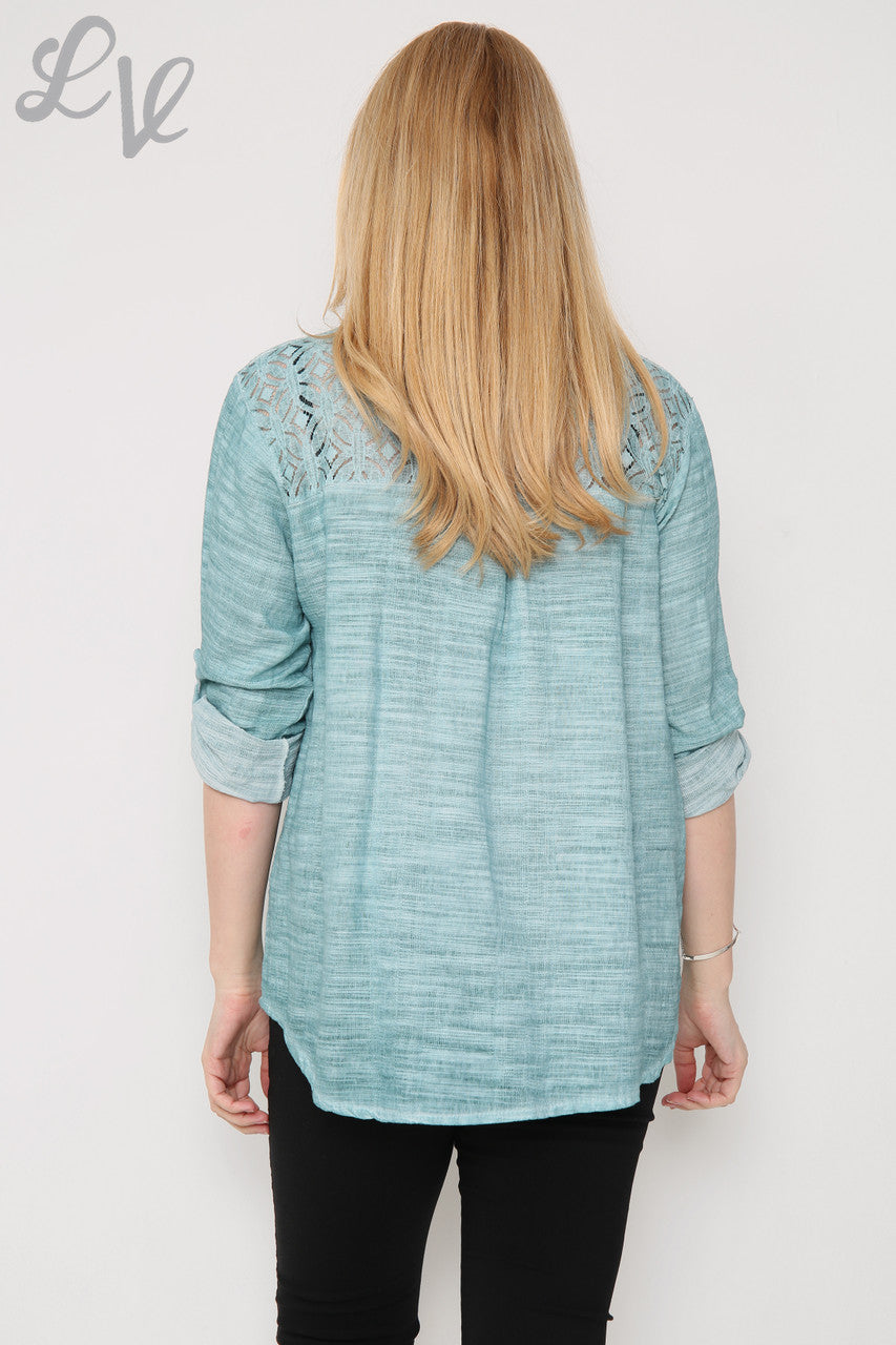 Ladies Lace Shoulder Detail Shirt Tiffany Unit Price £16.99