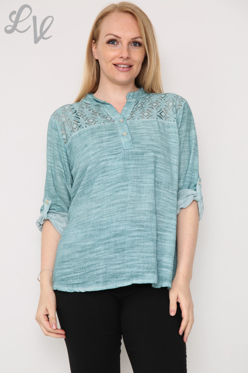 Ladies Lace Shoulder Detail Shirt Tiffany Unit Price £16.99