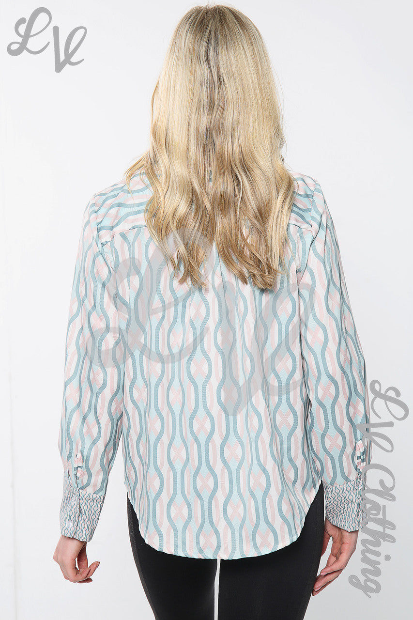 Ladies Bow Tie Neck Printed Blouse Tiffany Unit Price £5.99