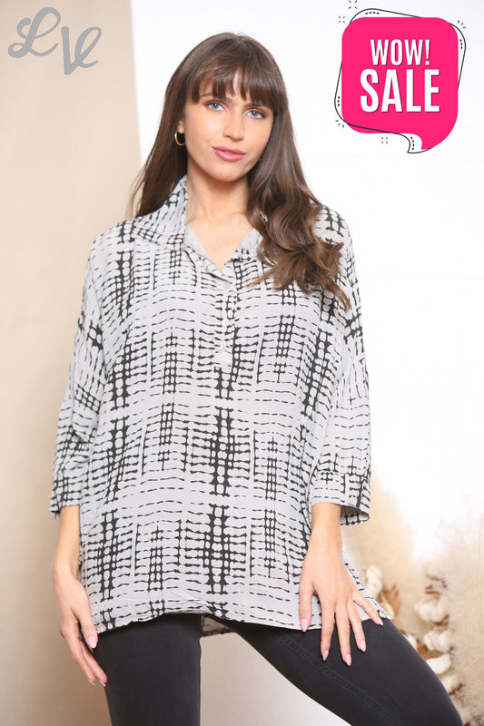 Ladies Snake Print Shirt Top Taupe