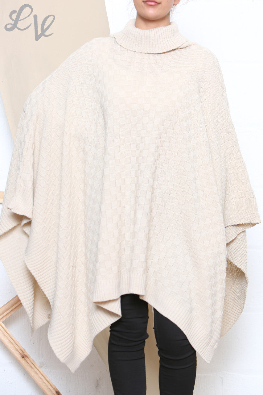 Dames Coltrui Poncho Asymmetrische Poncho Steenkleur