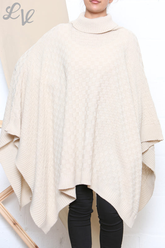 Dames Coltrui Poncho Asymmetrische Poncho Steenkleur