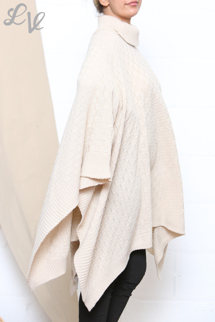 Dames Coltrui Poncho Asymmetrische Poncho Steenkleur