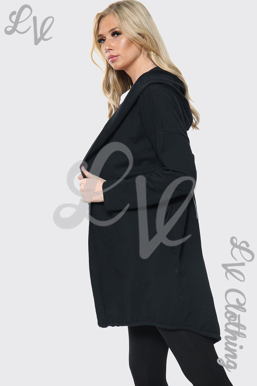 Dames Angelwing Back Hoodie Vest Zwart Eenheidsprijs £11.99