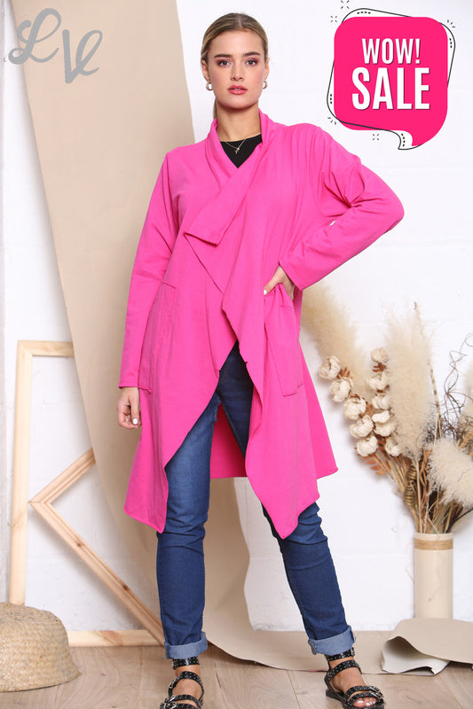 Dames Waterval Jas Vest Cerise