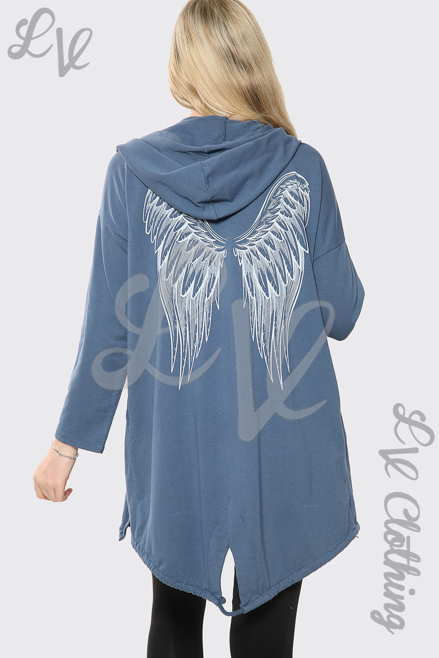 Dames Angelwing Achterkant Hoodie Vest Spijkerstof Prijs per eenheid £11.99