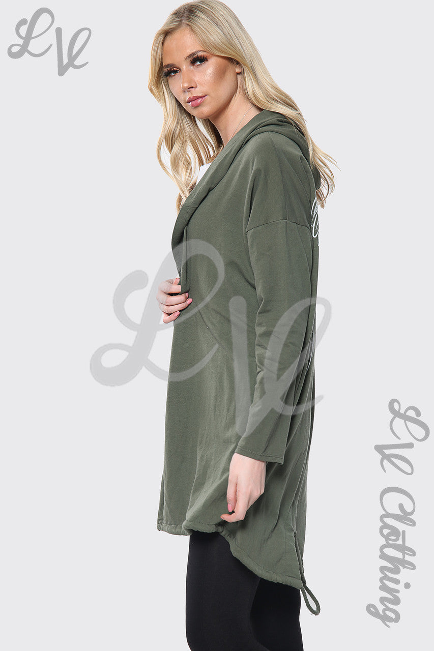 Dames Angelwing Back Hoodie Vest Kaki Stukprijs € 11,99