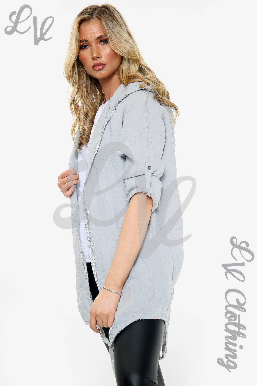 Dames Linnen Vest Jasje Ster Achterkant Zilver Stukprijs €14,99