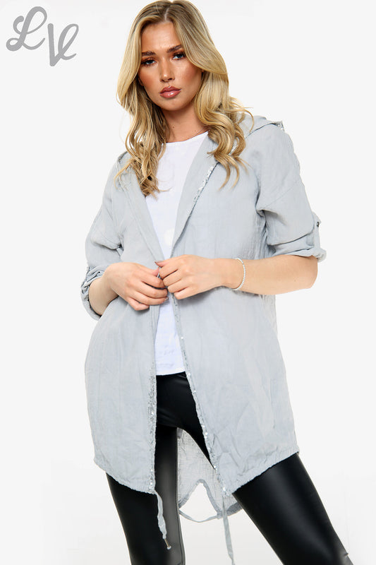 Dames Linnen Vest Jasje Ster Achterkant Zilver Stukprijs €14,99