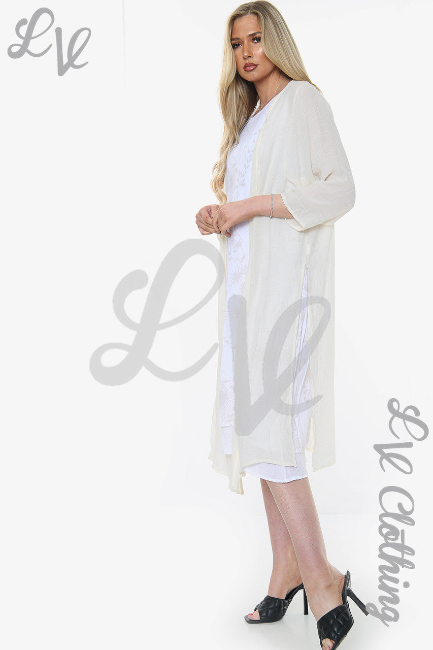 Dames Mouwloze Jurk Met Paardebloem Print En Vest Steen Eenheidsprijs WAS €10,99 NU €8,99