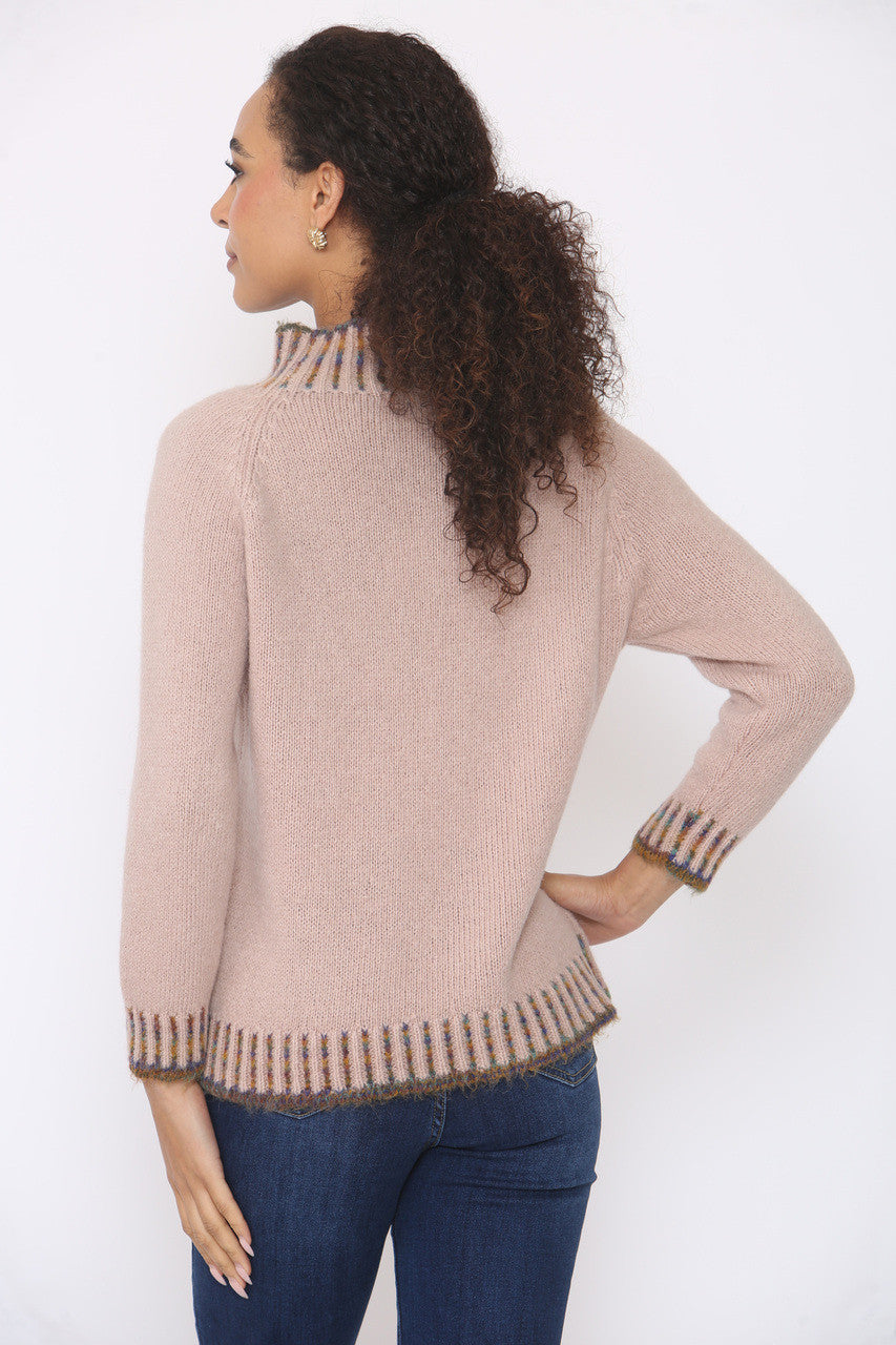 MOHAIR TRUI MET STEEKDETAIL DUSTY PINK