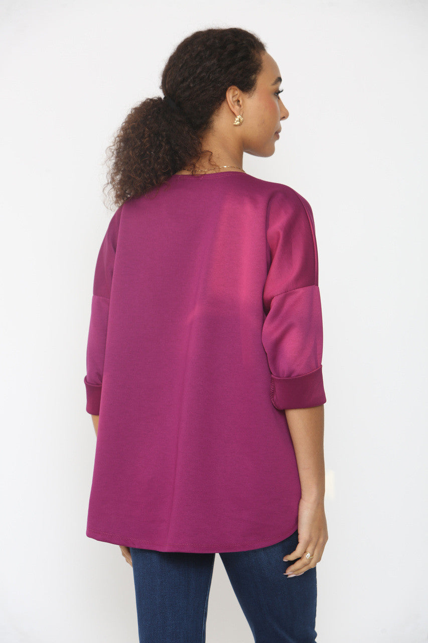 PLAIN SOFT TOUCH SWEATSHIRT - MAGENTA