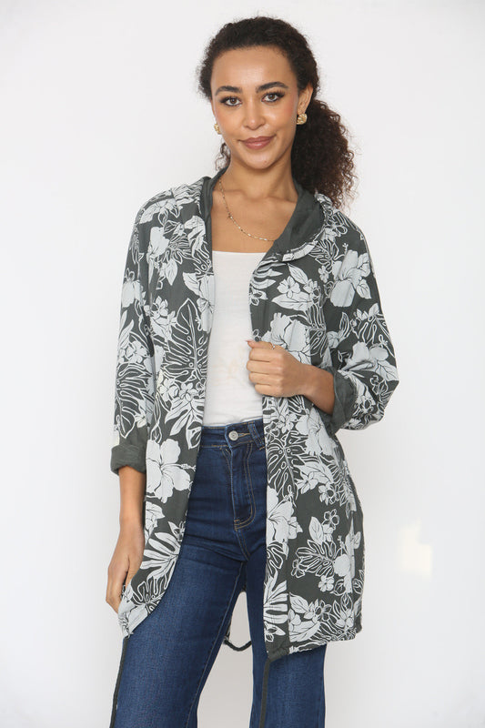 JAS MET CAPUCHON EN BLOEMENPRINT - HOUTSKOOL