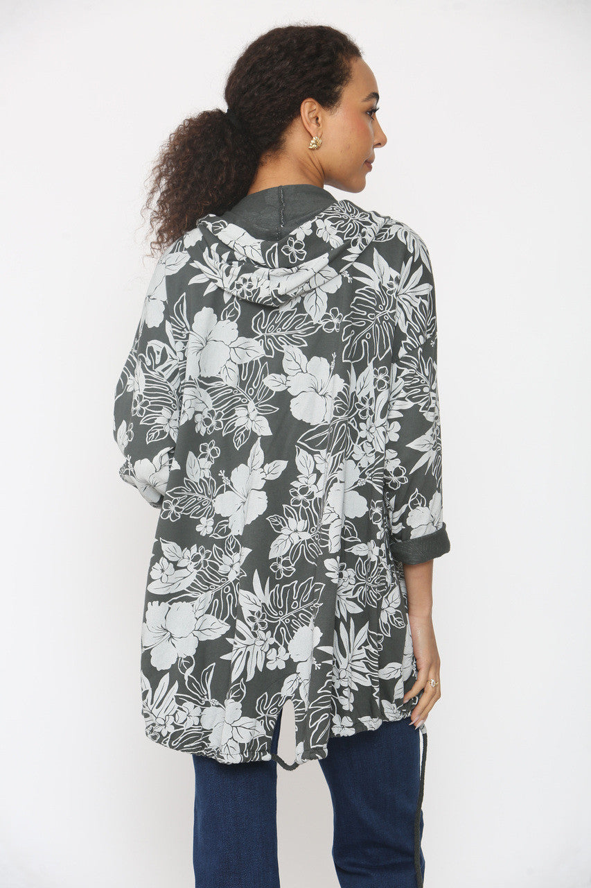 JAS MET CAPUCHON EN BLOEMENPRINT - HOUTSKOOL